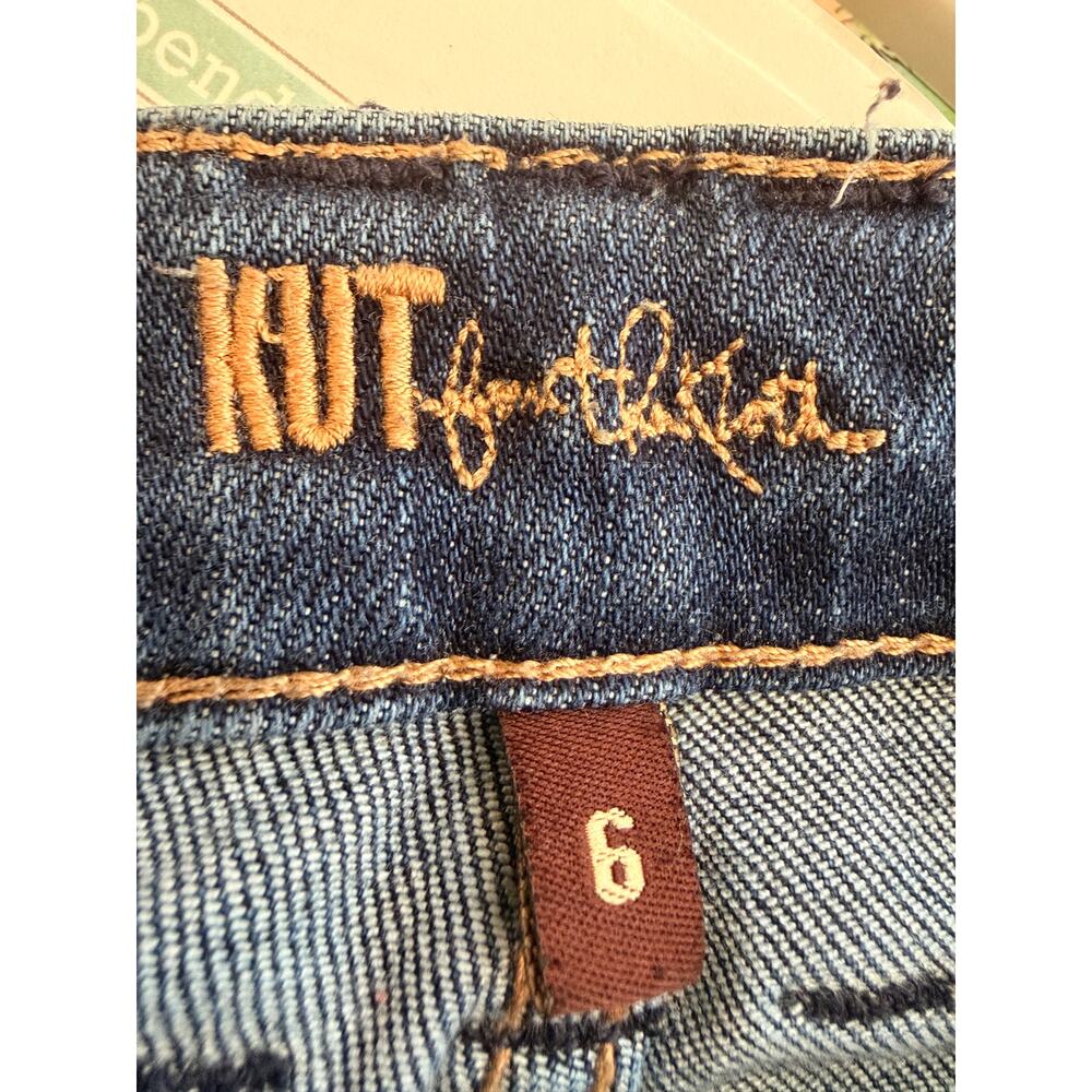 Kut From The Kloth Diana Skinny Jeans Size 6 Dark Wash Distressed Stretch - Picture 4 of 12